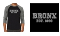LA Pop Art Bronx Neighborhoods Men's Raglan Word Art T-shirt